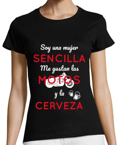 Camiseta mujer Mujer sencilla - Motos y cerveza - latostadora.com - Modalova