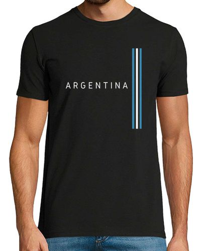 Camiseta Bandera Argentina Hombre, estilo retro, negra y blanca - latostadora.com - Modalova