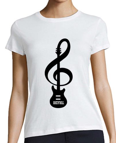 Camiseta mujer Música Guitarra Rock and Roll - latostadora.com - Modalova
