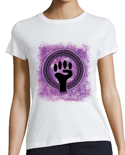 Camiseta mujer Camiseta mujer feminista, Mandala, manga corta, blanca, algodón orgánico - latostadora.com - Modalova