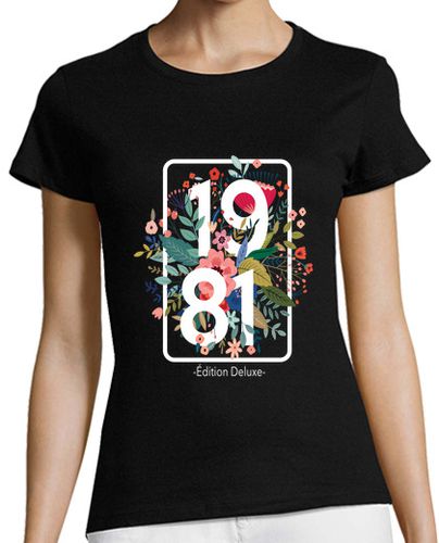 Camiseta mujer hermoso regalo de cumpleaños de 40 años para una mujer joven nacida en 1981 fecha de lujo en diseño - latostadora.com - Modalova