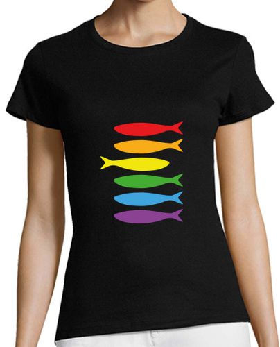 Camiseta mujer Les sardines LGTBI arco iris - latostadora.com - Modalova