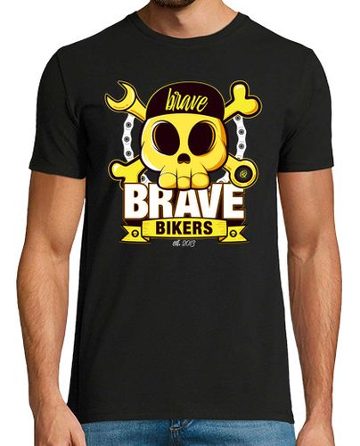 Camiseta Brave Bikers Funny Skull Black - latostadora.com - Modalova