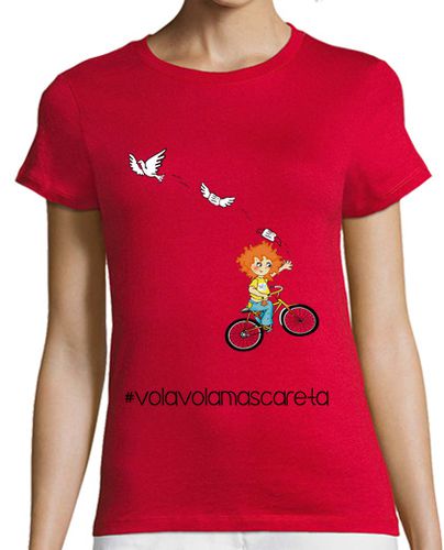 Camiseta mujer Vola mascareta hashtag negro delante, camiseta sin mangas mujer - latostadora.com - Modalova