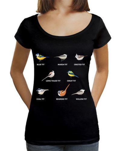 Camiseta Mujer Cuello Ancho Loose Fit una colección de pájaros tit - regalo de observación de aves laTostadora - latostadora.com - Modalova