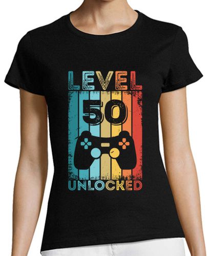 Camiseta mujer nivel de juego 50 desbloqueado 50 cumpl - latostadora.com - Modalova