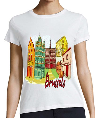Camiseta mujer Bruselas Belgica - latostadora.com - Modalova