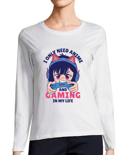 Camiseta Mujer Manga Larga gracioso necesito chicas de regalo de a laTostadora - latostadora.com - Modalova