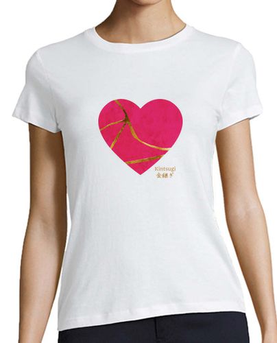 Camiseta mujer Corazón Kintsugi 2 - latostadora.com - Modalova