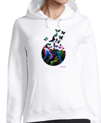 Sudadera Con Capucha Para Mujer mariposas, Mujer, sudadera con capucha, blanco laTostadora - latostadora.com - Modalova