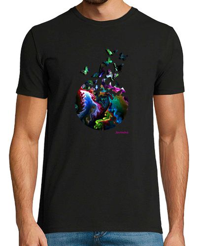 Camiseta mariposas, Hombre, manga corta, negra, calidad extra - latostadora.com - Modalova