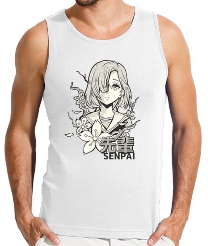 Camiseta Hombre Sin Mangas Senpai anime manga girl regalo para ota laTostadora - latostadora.com - Modalova