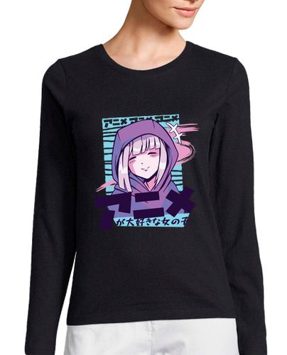 Camiseta Mujer Manga Larga regalo de kawaii manga girl para fan de laTostadora - latostadora.com - Modalova