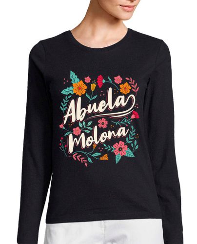 Camiseta Mujer Manga Larga abuela molona regalo día del abuelo laTostadora - latostadora.com - Modalova