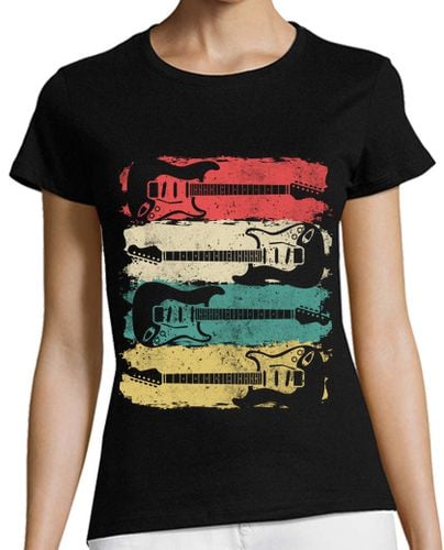 Camiseta Mujer Manga Corta guitarrista electrico rock musica retro laTostadora - latostadora.com - Modalova