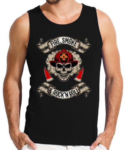 Camiseta fuego humo y rock and roll bombero - latostadora.com - Modalova