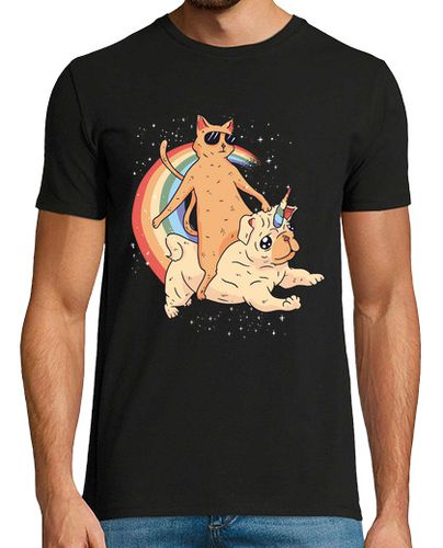 Camiseta gato genial montando unicornio pug en e - latostadora.com - Modalova