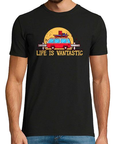 Camiseta Hombre Manga Corta Camping Van Camper Mobile Home laTostadora - latostadora.com - Modalova