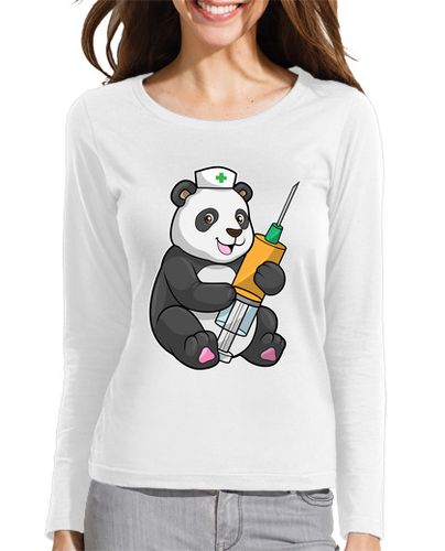 Camiseta mujer panda como enfermera con jeringa - latostadora.com - Modalova