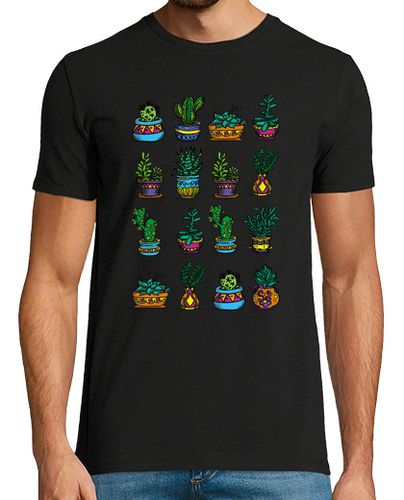 Camiseta Hombre Manga Corta lindas plantas de cactus suculentas jar laTostadora - latostadora.com - Modalova