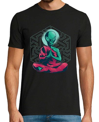 Camiseta Hombre Manga Corta monje alienígena meditando el diseño de laTostadora - latostadora.com - Modalova