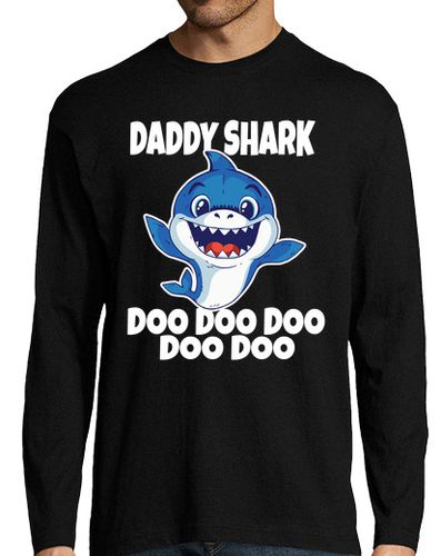 Camiseta Hombre Manga Larga lindo papá tiburón doo doo doo laTostadora - latostadora.com - Modalova