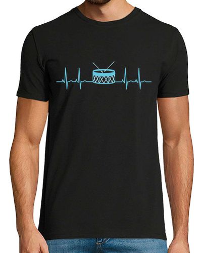 Camiseta Electro Electrocardiograma Tambor Azul - latostadora.com - Modalova