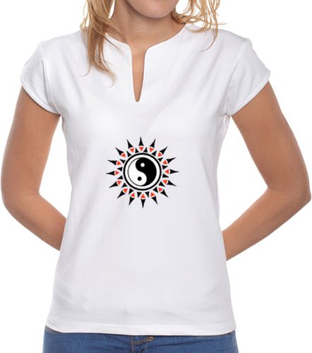 Camiseta Mujer Cuello Mao Ying Yang cuello mao, blanca laTostadora - latostadora.com - Modalova