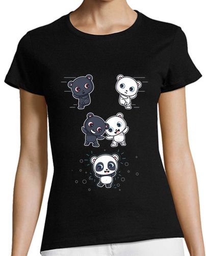 Camiseta Mujer Manga Corta fusión oso panda gracioso laTostadora - latostadora.com - Modalova