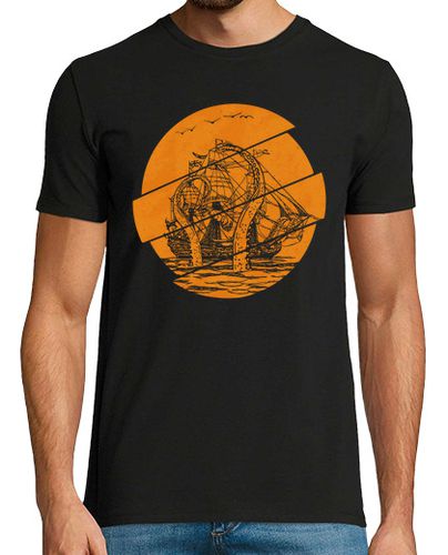 Camiseta vintage kraken barco pirata pulpo gigante océano monstruo marino laTostadora - latostadora.com - Modalova