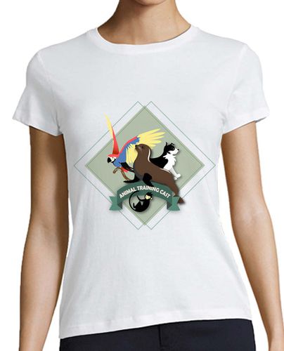 Camiseta mujer Mujer, estilo béisbol, blanca y turquesa - latostadora.com - Modalova