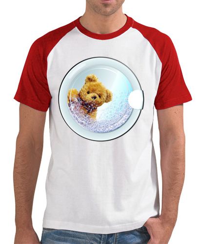 Camiseta Hombre Estilo Béisbol lava tu manta - osito de peluche en la lavadora laTostadora - latostadora.com - Modalova