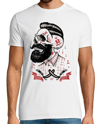 Camiseta Hipster Beard Skull Barber Calaveras - latostadora.com - Modalova