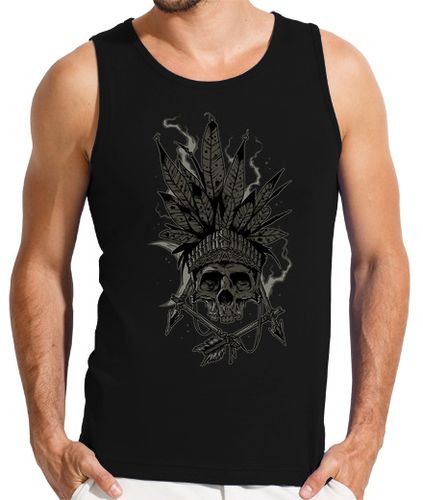 Camiseta Hombre Sin Mangas Wild West Indian Skull Western laTostadora - latostadora.com - Modalova