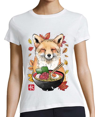 Camiseta mujer Fox, Leaves and Ramen - latostadora.com - Modalova