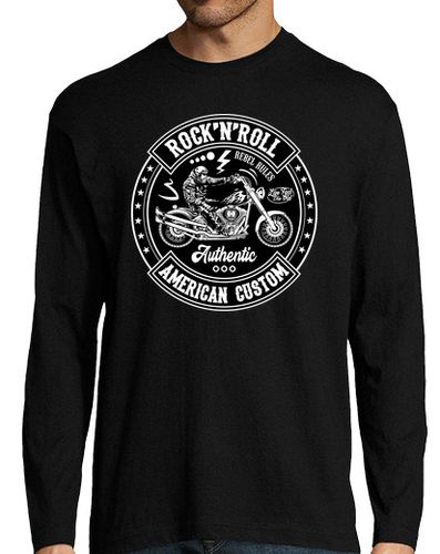 Camiseta Hombre Manga Larga Bikers Moteros Retro Motorcycles Rockers Rock N Roll Rockabilly laTostadora - latostadora.com - Modalova