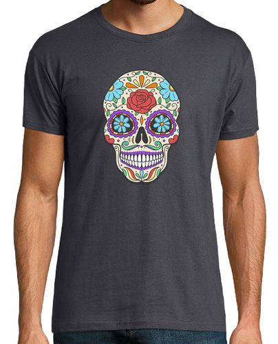 Camiseta Hombre Manga Corta Calavera Mexicana Dia de los Muertos. laTostadora - latostadora.com - Modalova