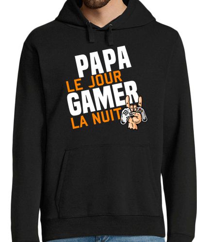 Sudadera Con Capucha Para Hombre papá de día jugador de noche humor laTostadora - latostadora.com - Modalova