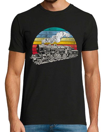 Camiseta Hombre Manga Corta Tren Locomotora Ferrocarril Retro Train Regalo Amantes Trenes laTostadora - latostadora.com - Modalova