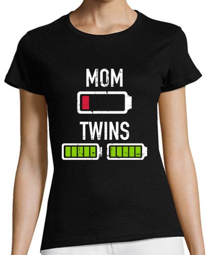 Camiseta mujer mamá batería baja gemelos batería llena - latostadora.com - Modalova