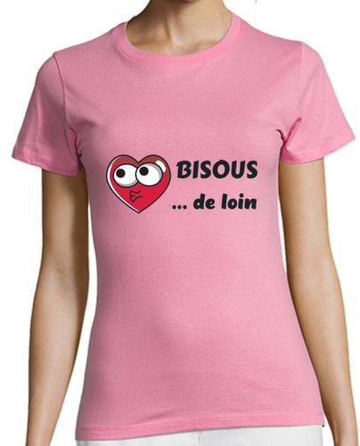 Camiseta mujer besos desde lejos - mensaje de humor de laTostadora - latostadora.com - Modalova