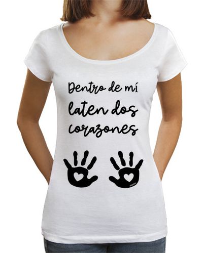 Camiseta mujer Dentro de mí laten dos corazones - latostadora.com - Modalova
