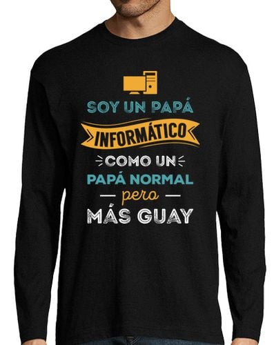 Camiseta Hombre Manga Larga Papá Informático laTostadora - latostadora.com - Modalova