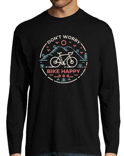 Camiseta Hombre Manga Larga no te preocupes en bicicleta feliz laTostadora - latostadora.com - Modalova