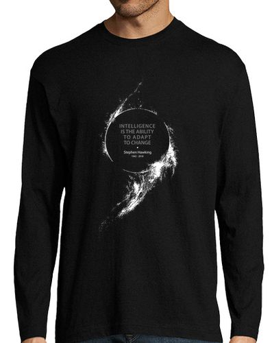 Camiseta Hombre Manga Larga stephen hawking - cosmología - ciencia laTostadora - latostadora.com - Modalova