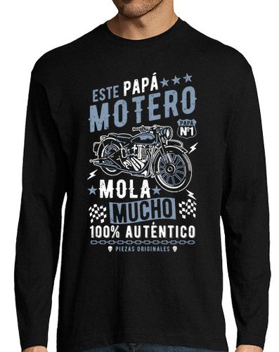 Camiseta Hombre Manga Larga Este papá motero mola mucho laTostadora - latostadora.com - Modalova