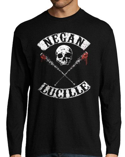 Camiseta Hombre Manga Larga Negan y Lucille - The Walking Dead laTostadora - latostadora.com - Modalova