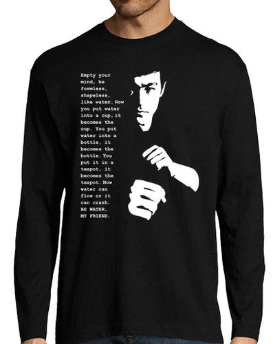 Camiseta Hombre Manga Larga Bruce Lee - Be Water My Friend laTostadora - latostadora.com - Modalova