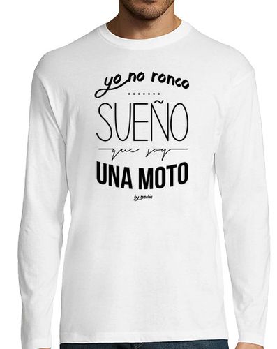 Camiseta Hombre Manga Larga Yo no ronco, sueño que soy una moto laTostadora - latostadora.com - Modalova