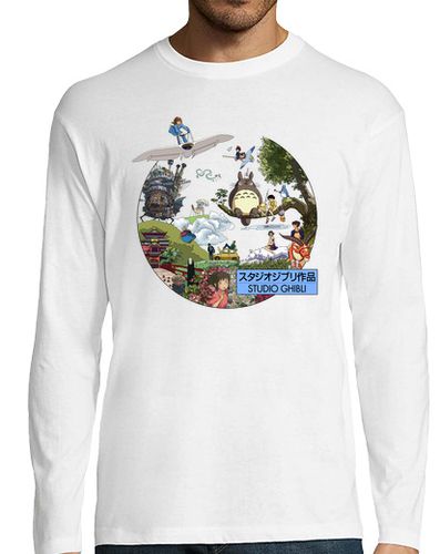 Camiseta Hombre Manga Larga Studio Ghibli II - MorganaArt laTostadora - latostadora.com - Modalova